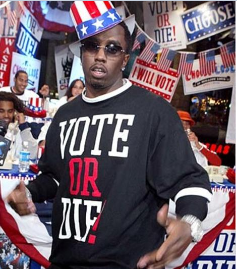 Diddy Posing for the Vote or Die Campaign MTV United States Presidential Election